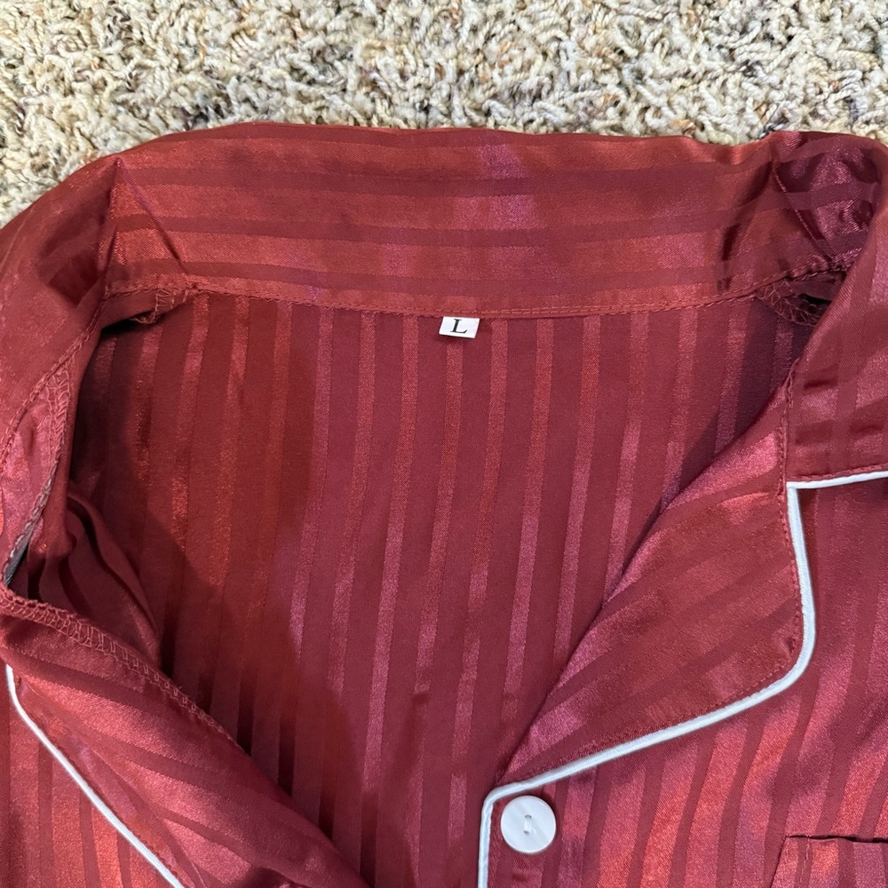 SHEIN Burgundy Pajama Set Large - Picture 4 of 5